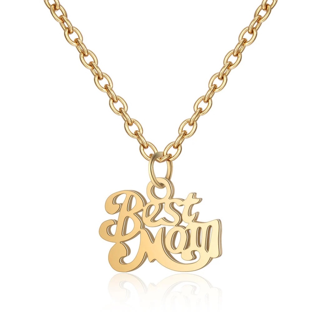 Best Mom Dainty Necklace, Gold Mom Necklace, Silver Mom Necklace
